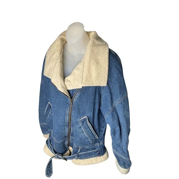 Jackets & Blazers - Syn Jean Vintage Aviator Flight Jean Jacket Large Womens